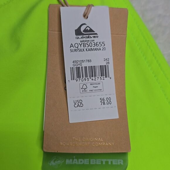 632 NWT Quicksilver Surfsilk Kaimana 20" Boardshorts Size 28 - Picture 3 of 8